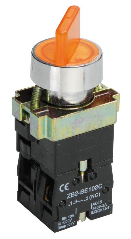 Переключатель LAY5-BK2565 2 положения желтый NO+NC (BSW90-BK-2-K05)